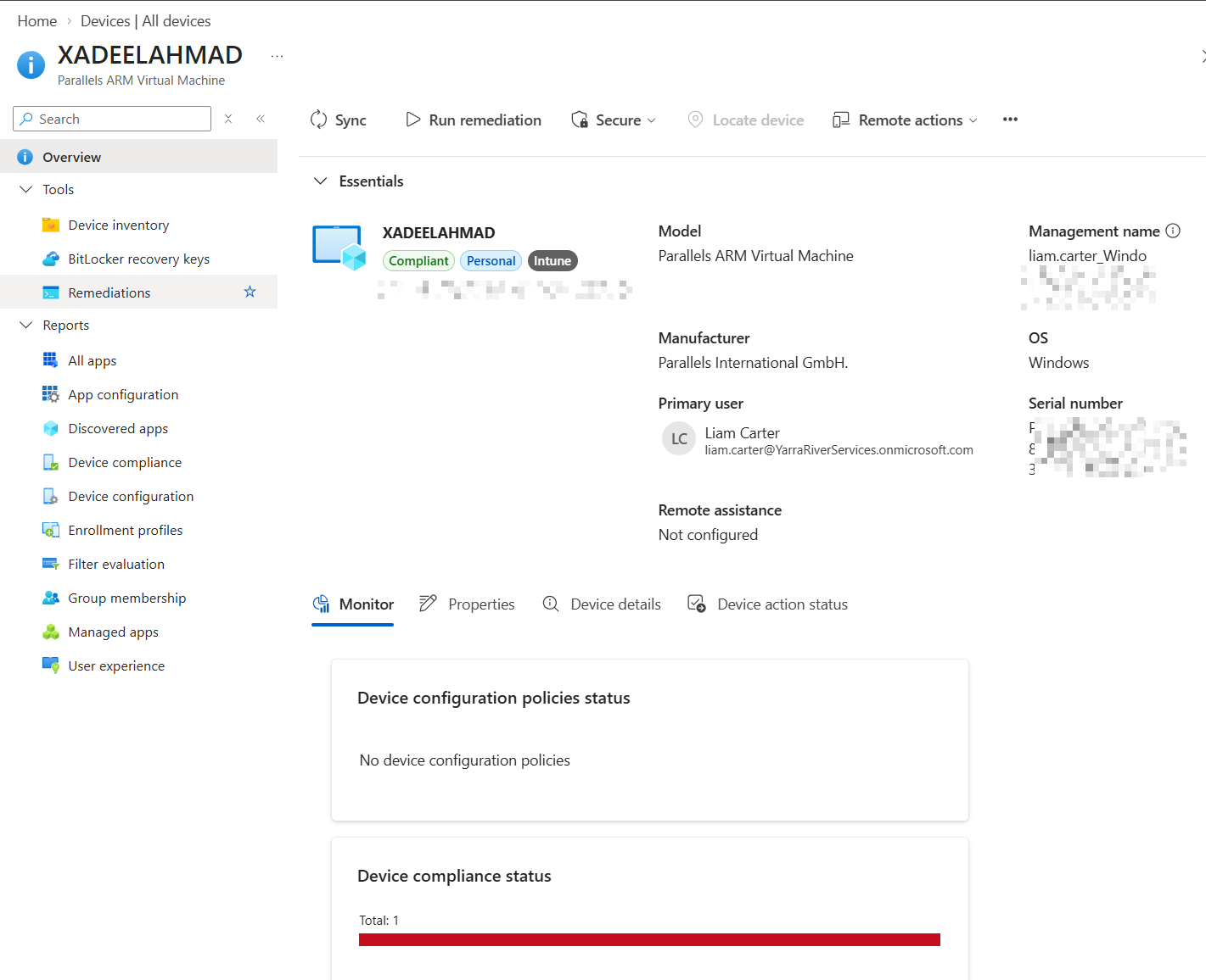 Microsoft Intune Windows device details